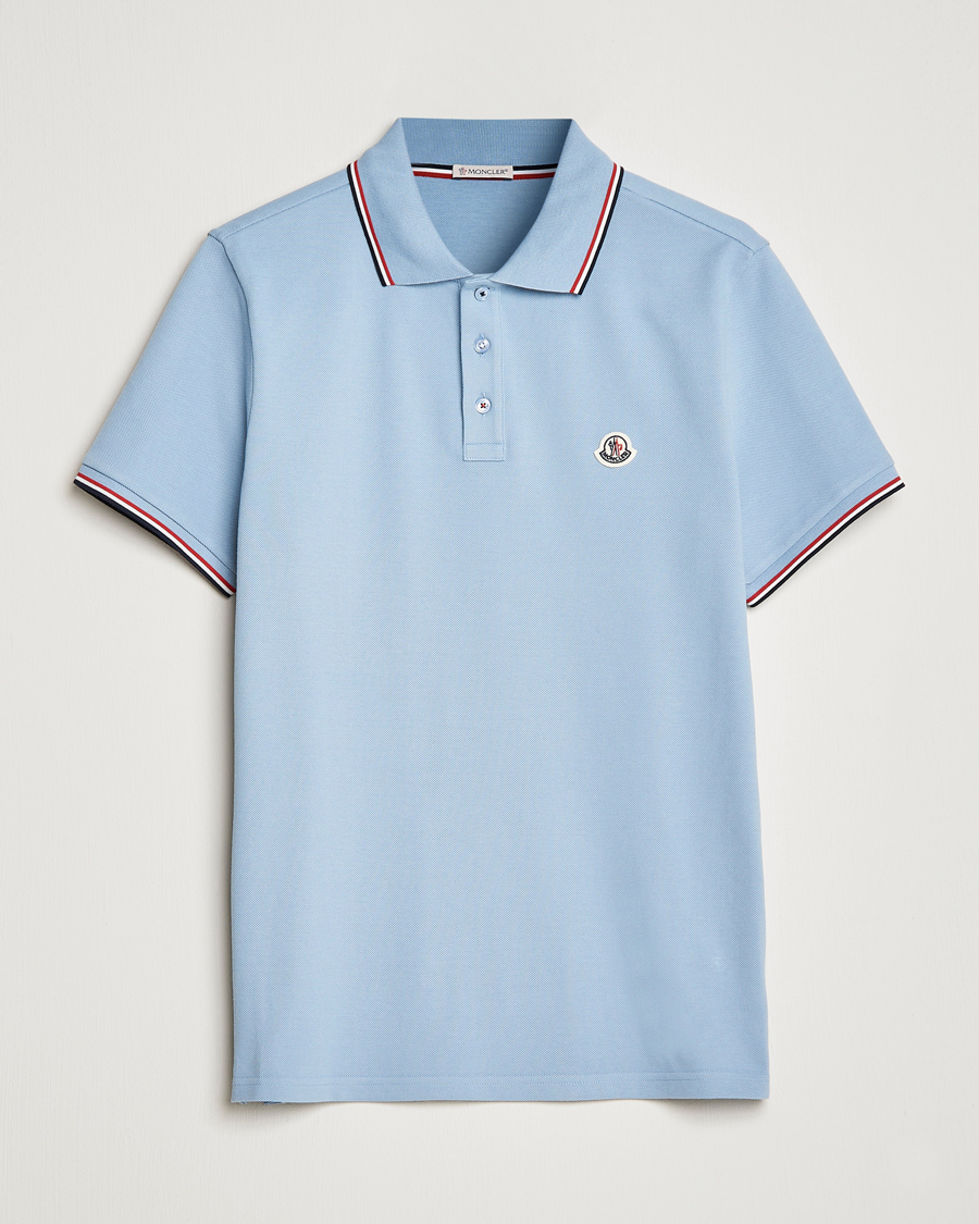 Herr | Pikéer | Moncler | Contrast Rib Polo Light Blue