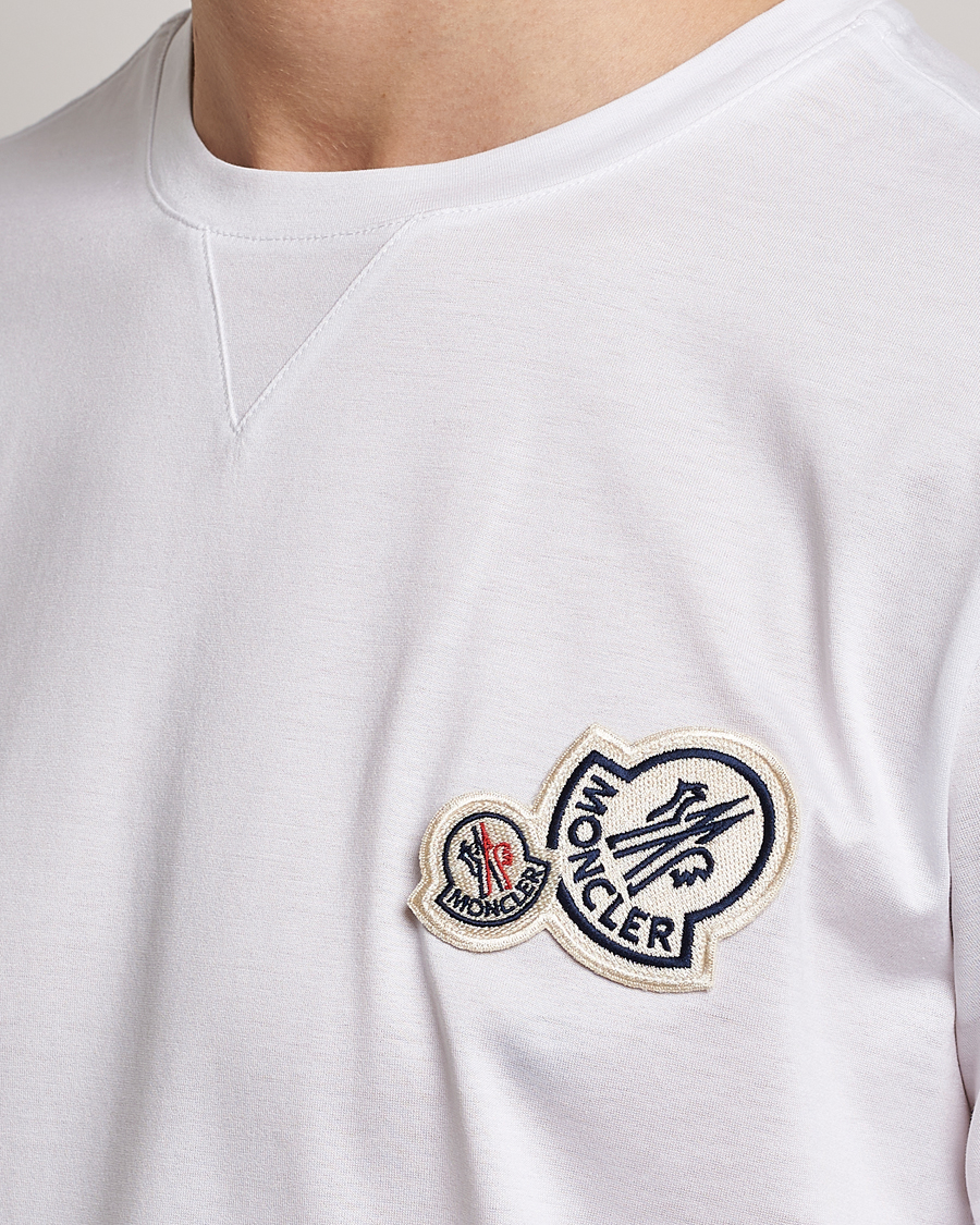 Herr | T-Shirts | Moncler | Double Logo T-Shirt White