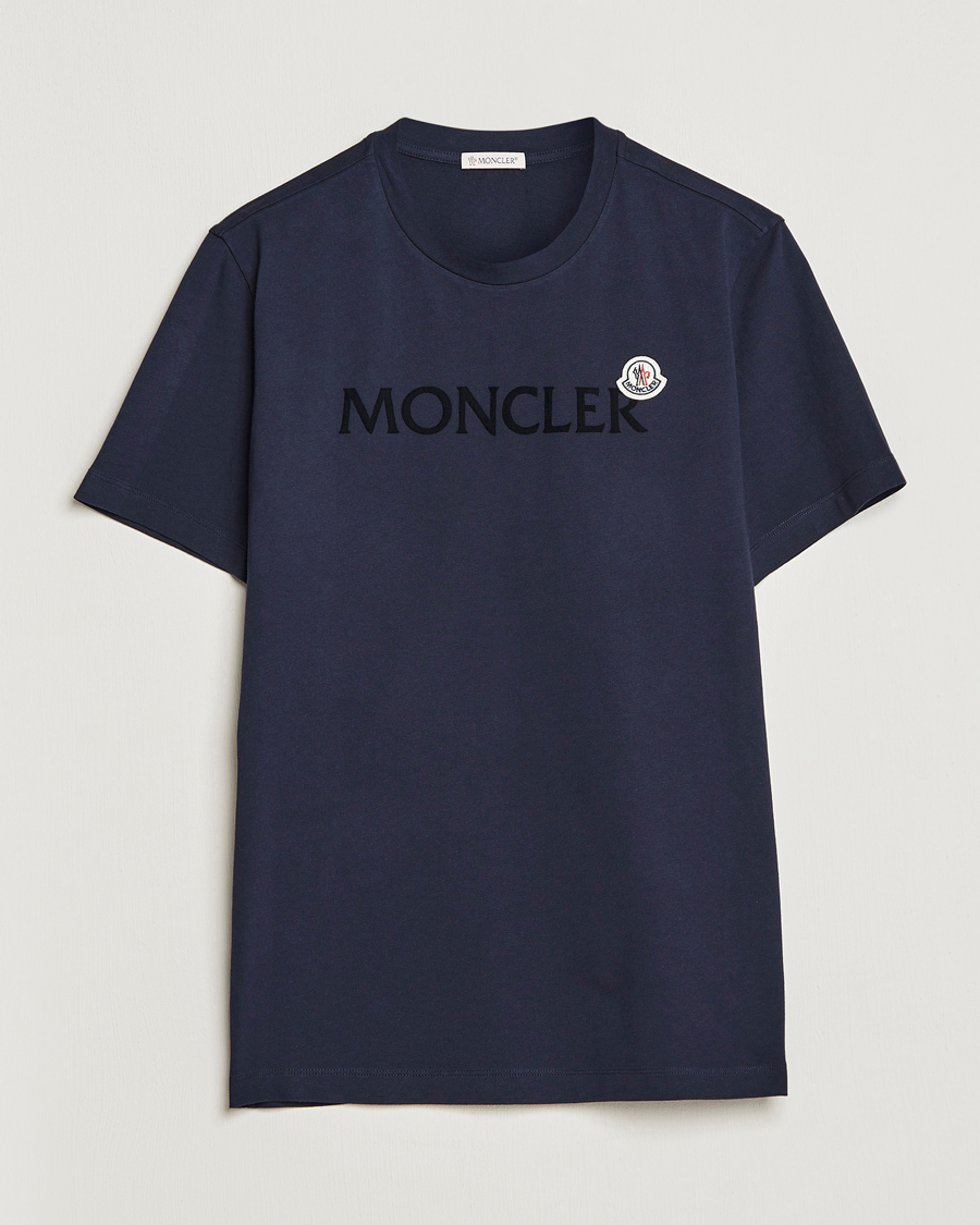 Herr | T-Shirts | Moncler | Lettering T-Shirt Navy