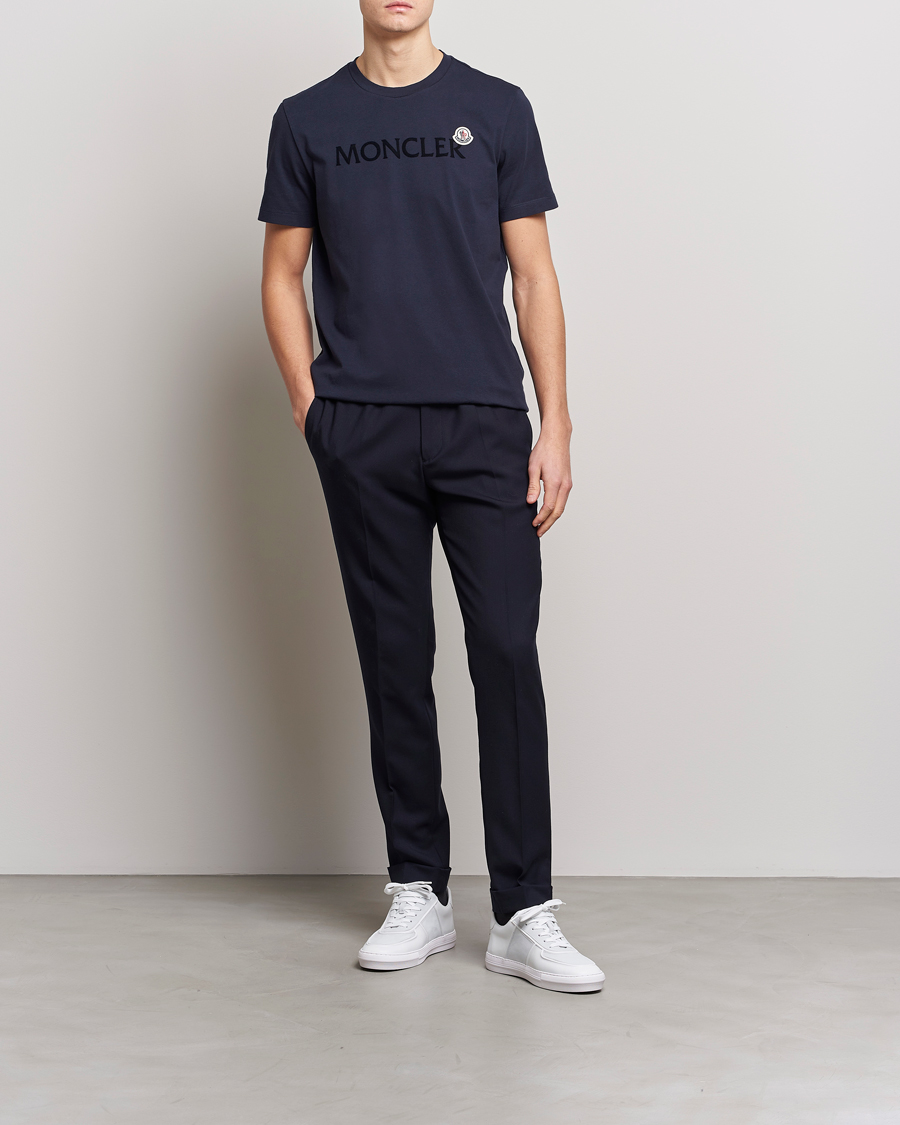 Herr | T-Shirts | Moncler | Lettering T-Shirt Navy