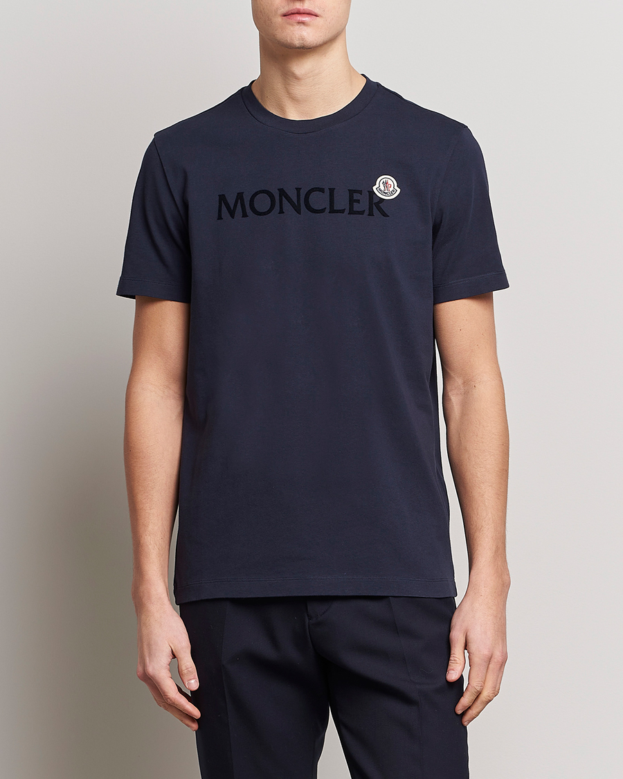 Herr | Kortärmade t-shirts | Moncler | Lettering T-Shirt Navy