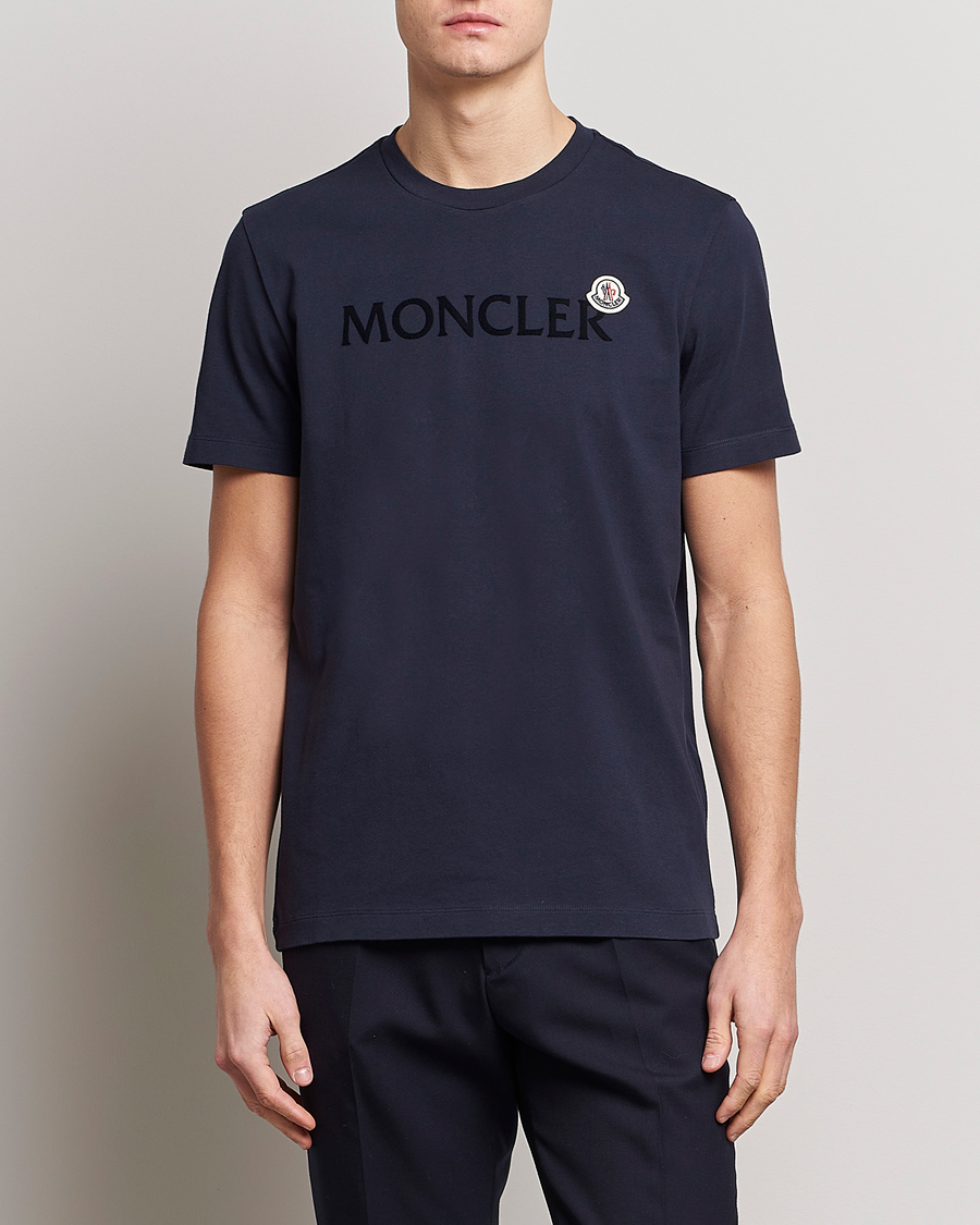 Herr | T-Shirts | Moncler | Lettering T-Shirt Navy