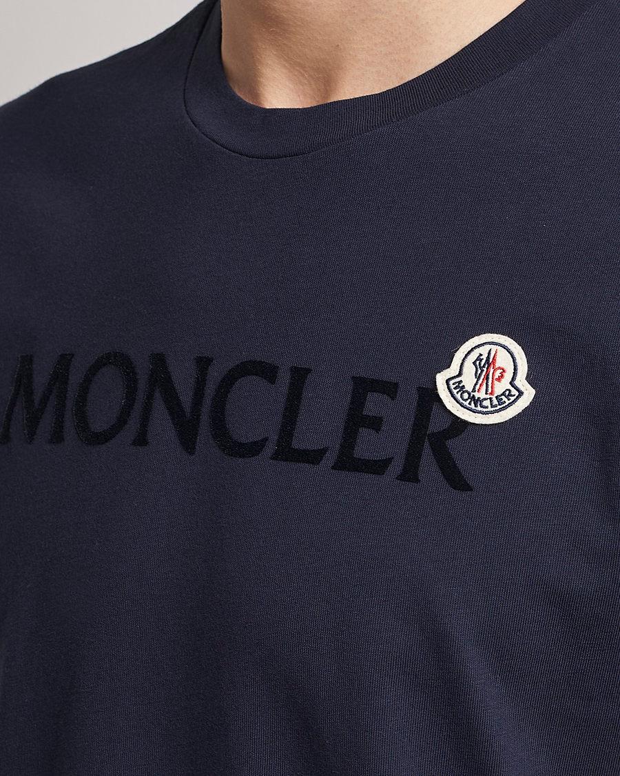 Herr | T-Shirts | Moncler | Lettering T-Shirt Navy