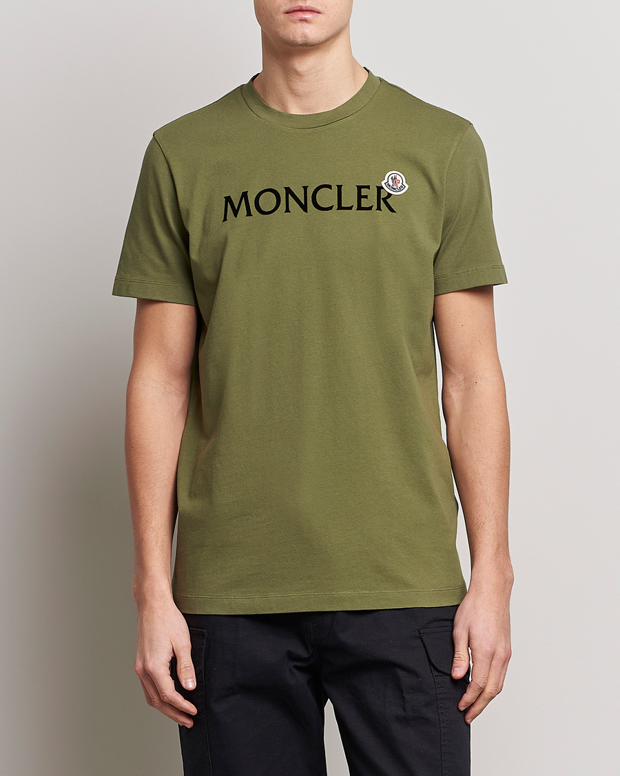Herr | T-Shirts | Moncler | Lettering T-Shirt Military Green