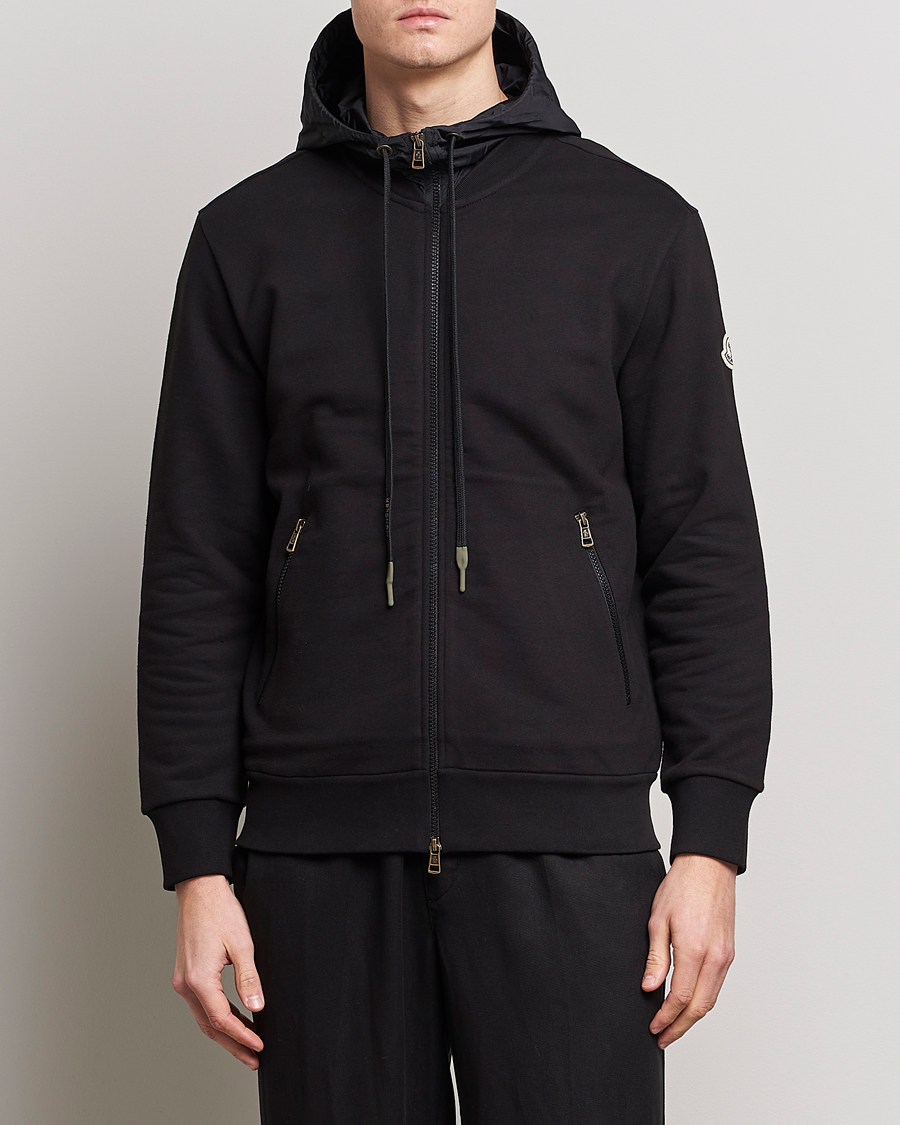 Herr | Huvtröjor | Moncler | Hooded Zip Cardigan Black