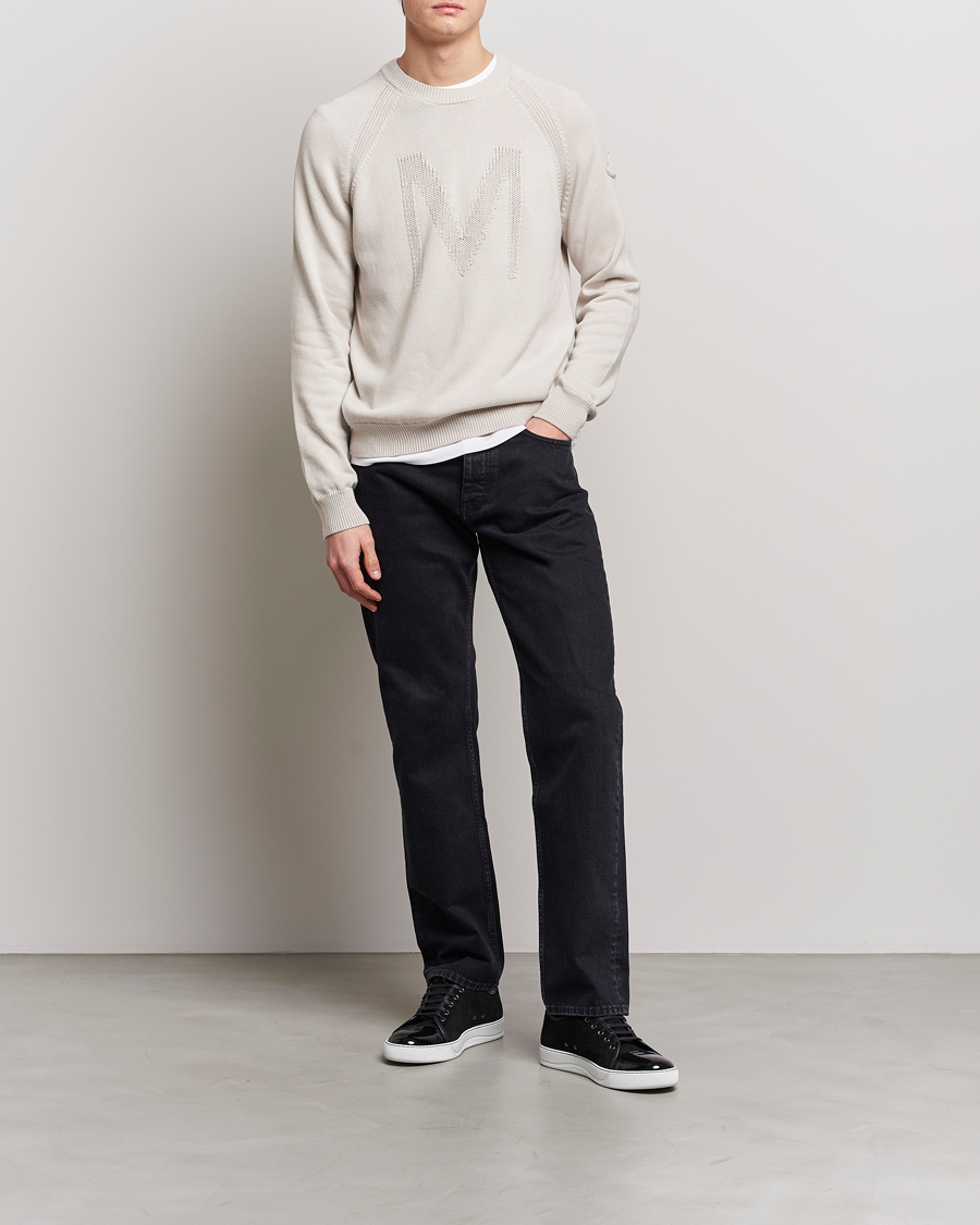 Herr | Tröjor | Moncler | Embroidered Sweater Beige
