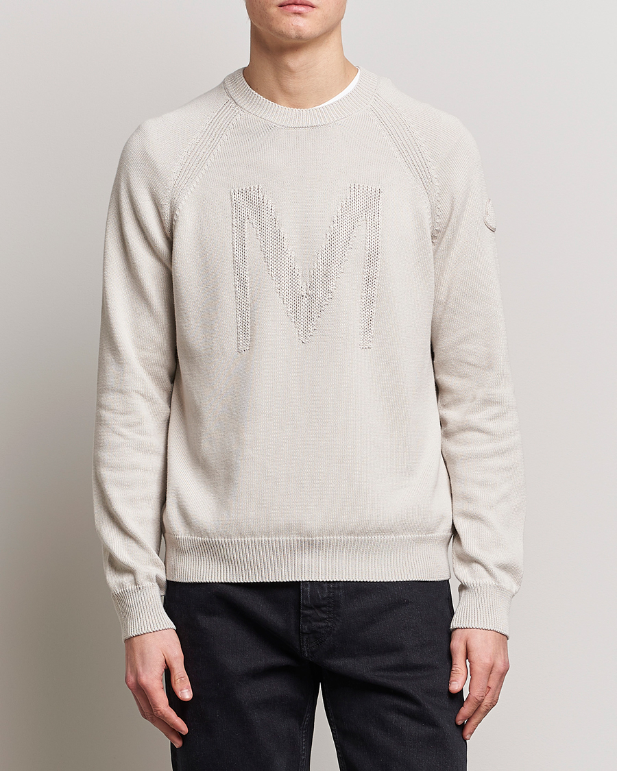 Herr | Tröjor | Moncler | Embroidered Sweater Beige