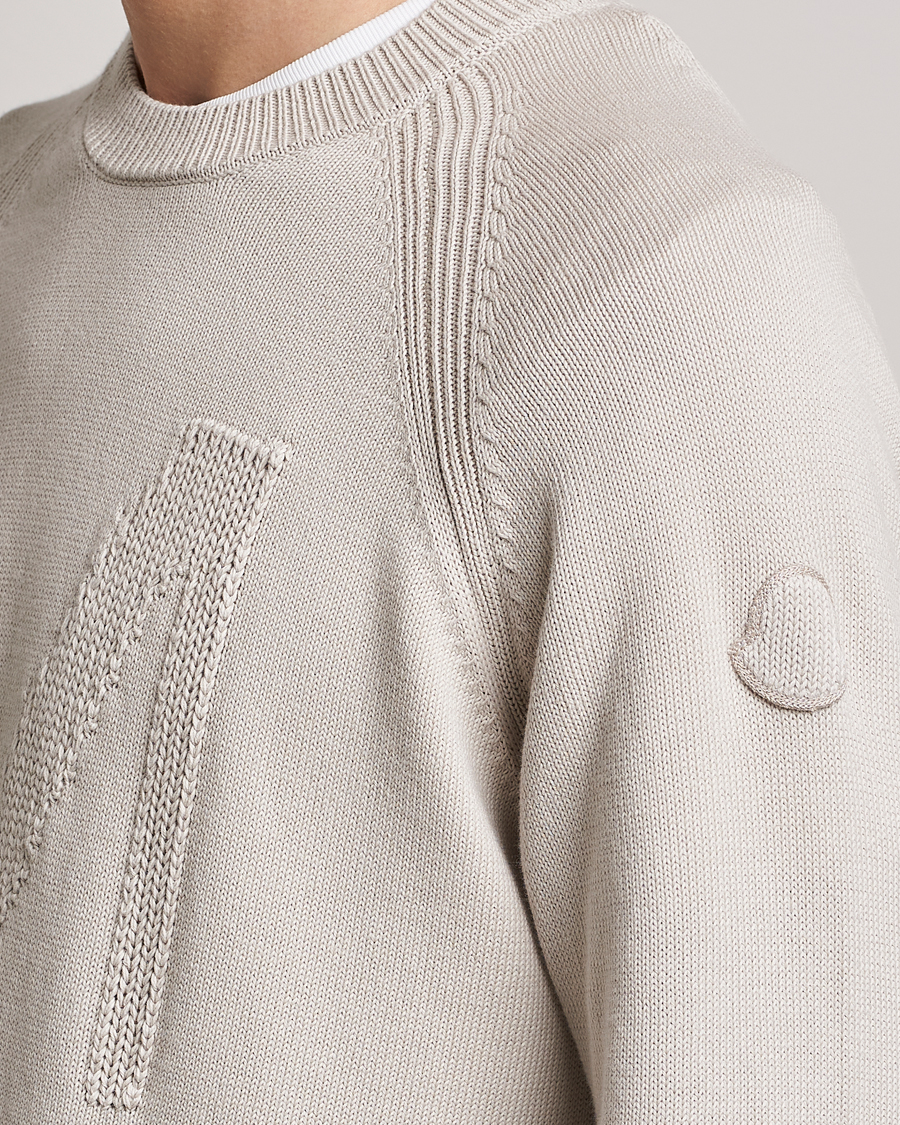 Herr | Tröjor | Moncler | Embroidered Sweater Beige