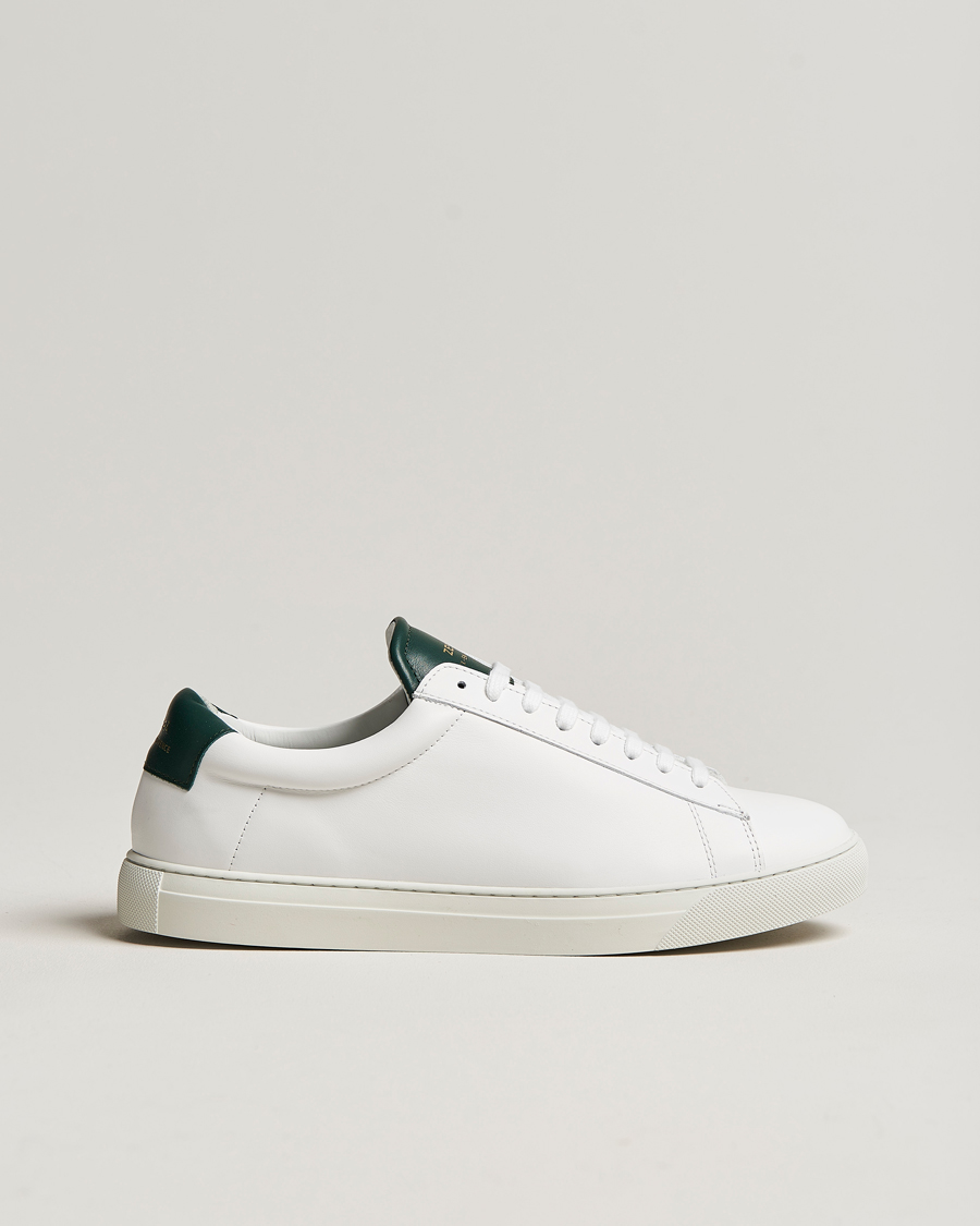 Herr | Zespà ZSP4 Nappa Leather Sneakers White/Dark Green | Zespà | ZSP4 Nappa Leather Sneakers White/Dark Green