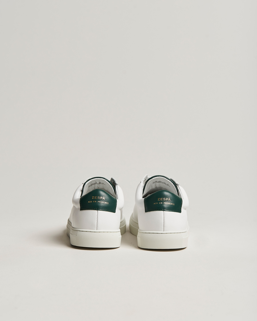 Herr | Zespà ZSP4 Nappa Leather Sneakers White/Dark Green | Zespà | ZSP4 Nappa Leather Sneakers White/Dark Green