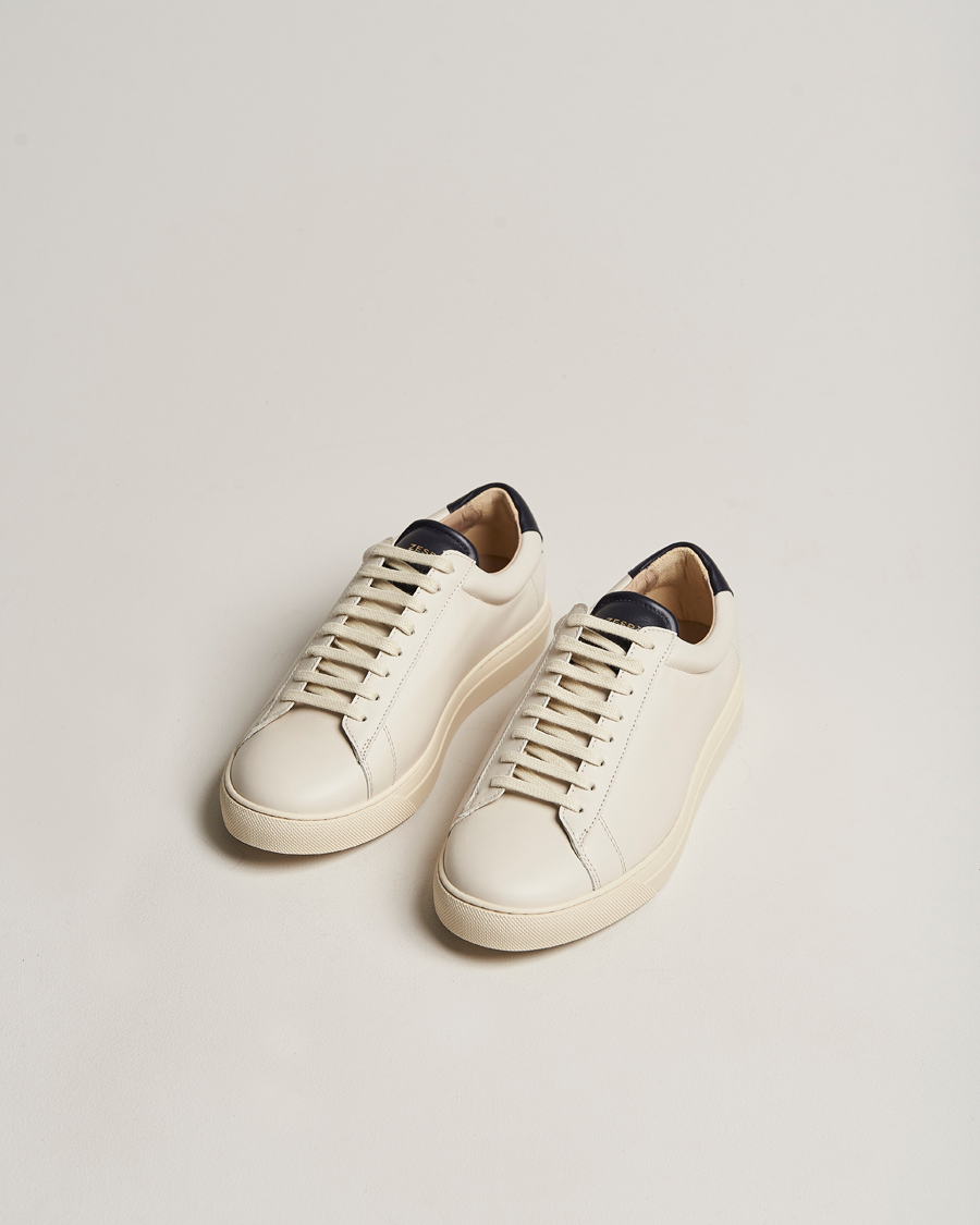 Herr | Sneakers | Zespà | ZSP4 Nappa Leather Sneakers Off White/Navy