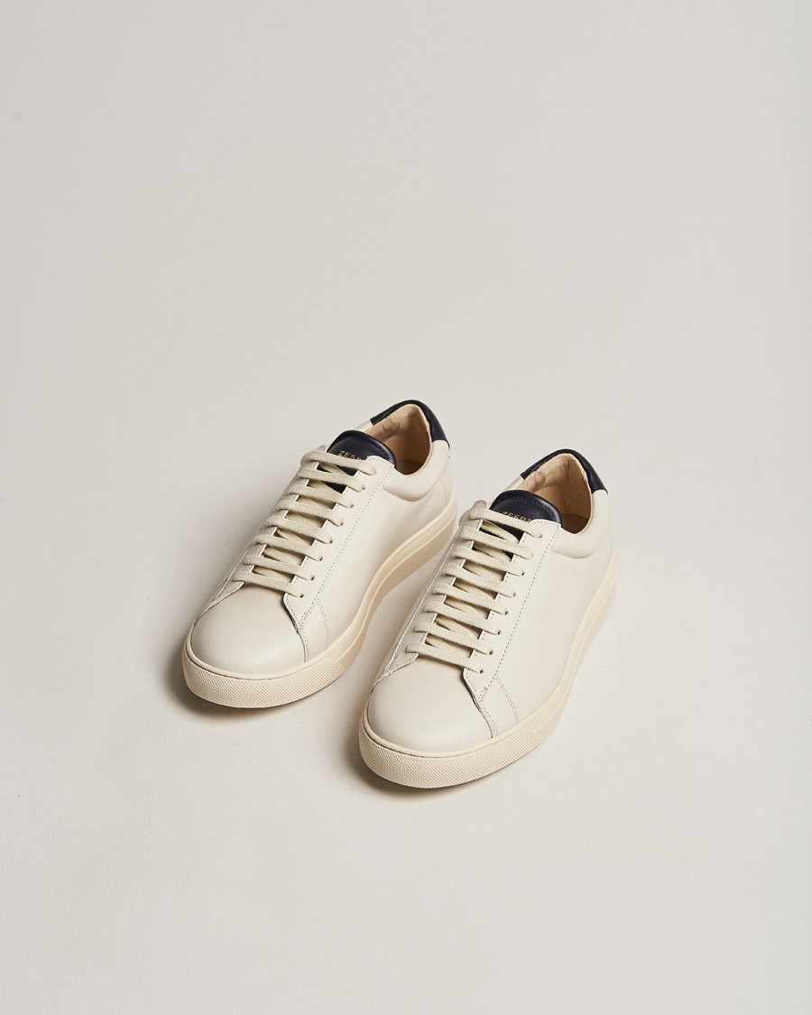 Herr | Zespà ZSP4 Nappa Leather Sneakers Off White/Navy | Zespà | ZSP4 Nappa Leather Sneakers Off White/Navy