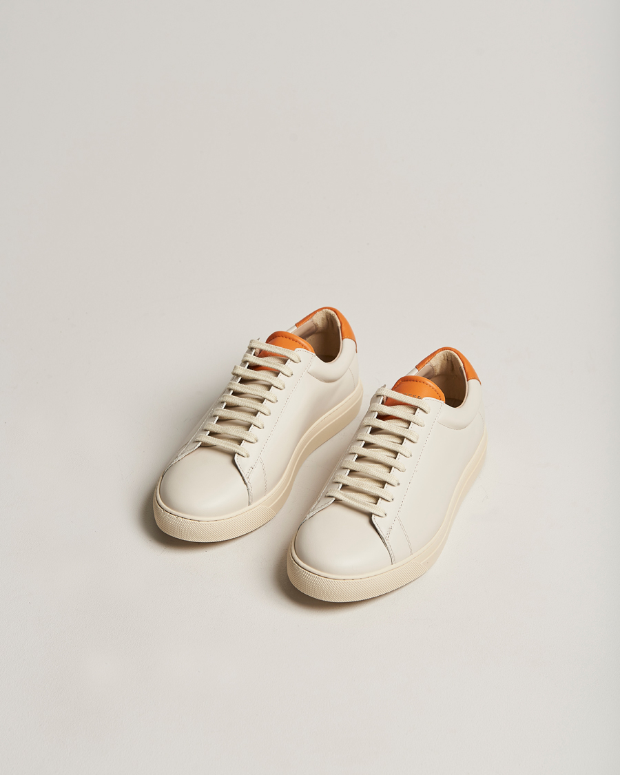 Herr | Zespà ZSP4 Nappa Leather Sneakers Off White/Pumpkin | Zespà | ZSP4 Nappa Leather Sneakers Off White/Pumpkin