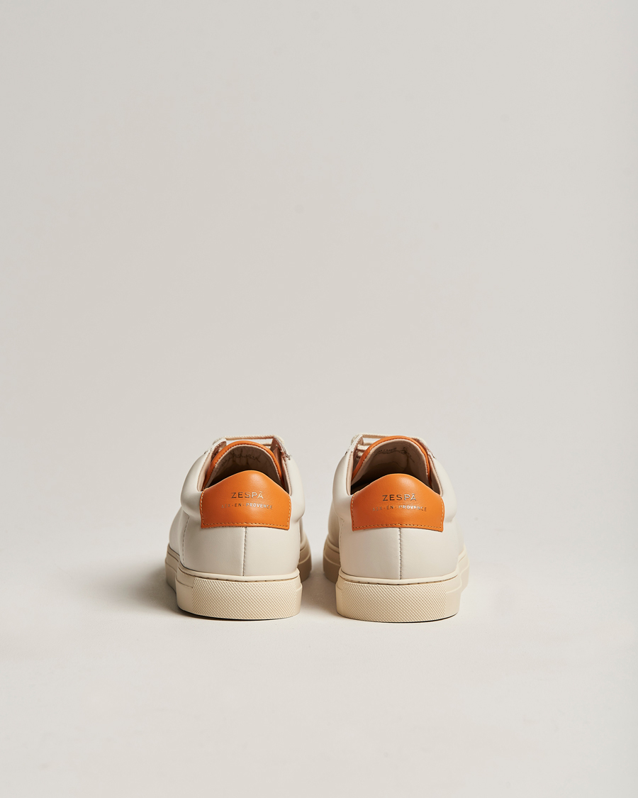 Herr | Zespà ZSP4 Nappa Leather Sneakers Off White/Pumpkin | Zespà | ZSP4 Nappa Leather Sneakers Off White/Pumpkin