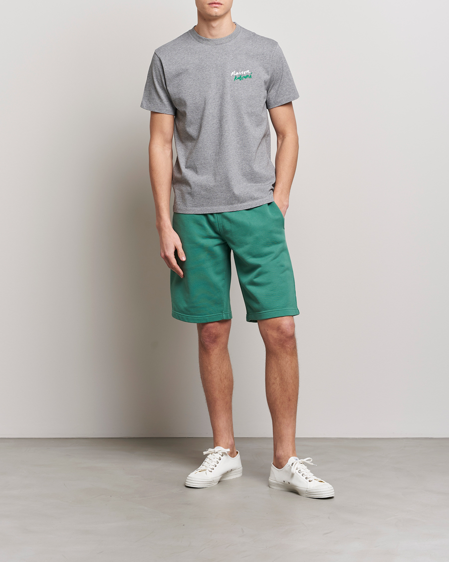 Herr | T-Shirts | Maison Kitsuné | Mini Handwriting Tee Grey Melange