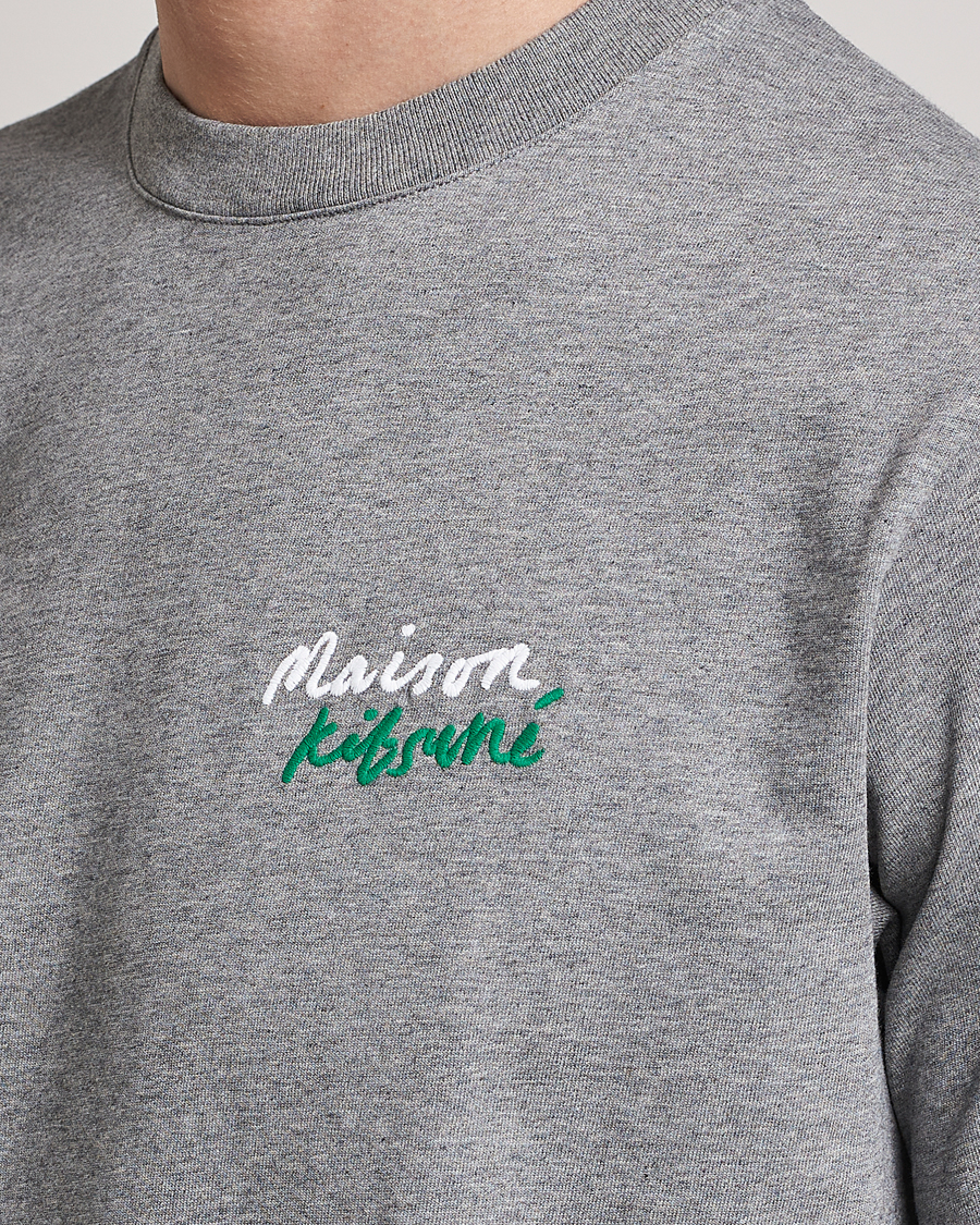Herr | T-Shirts | Maison Kitsuné | Mini Handwriting Tee Grey Melange