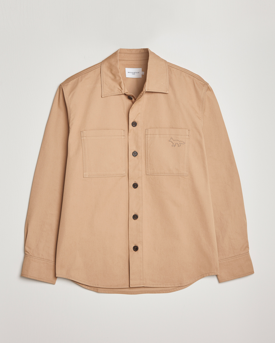Herr | Jackor | Maison Kitsuné | Cotton Shirt Jacket Beige