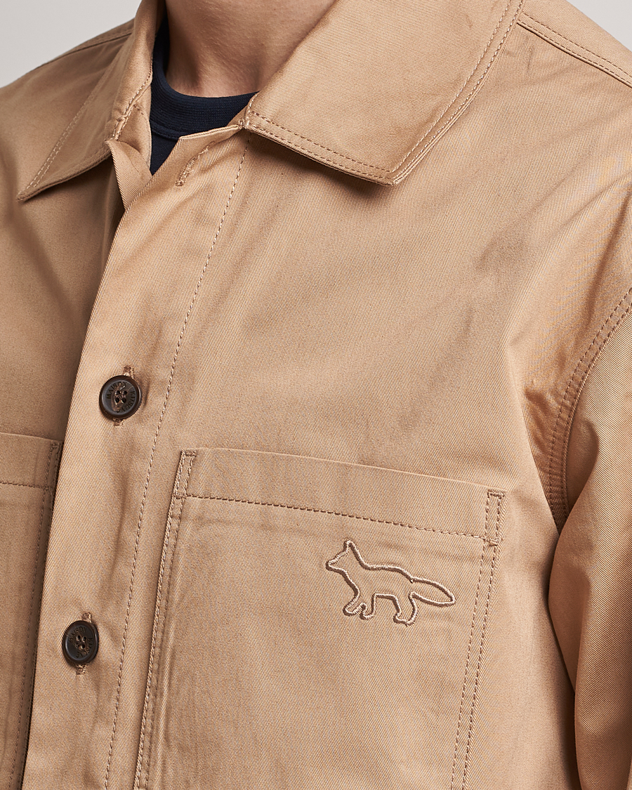 Herr | Jackor | Maison Kitsuné | Cotton Shirt Jacket Beige