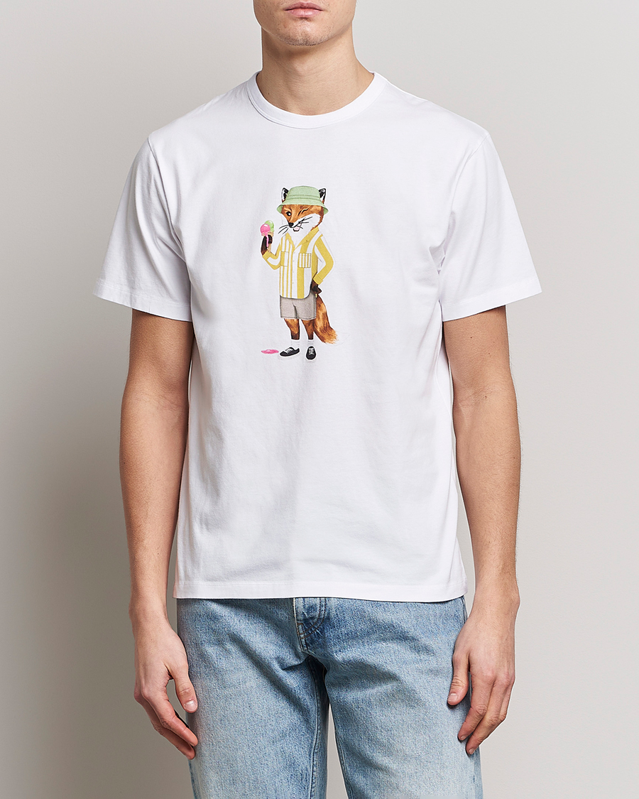 Herr | T-Shirts | Maison Kitsuné | Summer Fox Print Tee White
