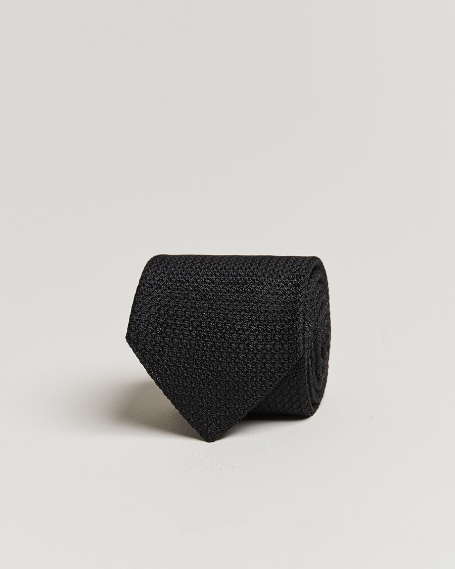 Herr | Slipsar | Amanda Christensen | Silk Grenadine 8 cm Tie Black