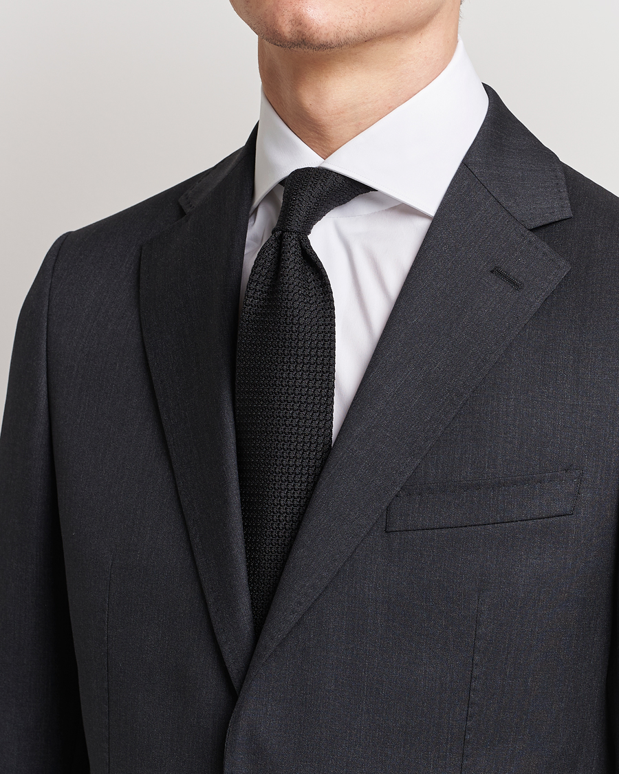 Herr | Amanda Christensen Silk Grenadine 8 cm Tie Black | Amanda Christensen | Silk Grenadine 8 cm Tie Black