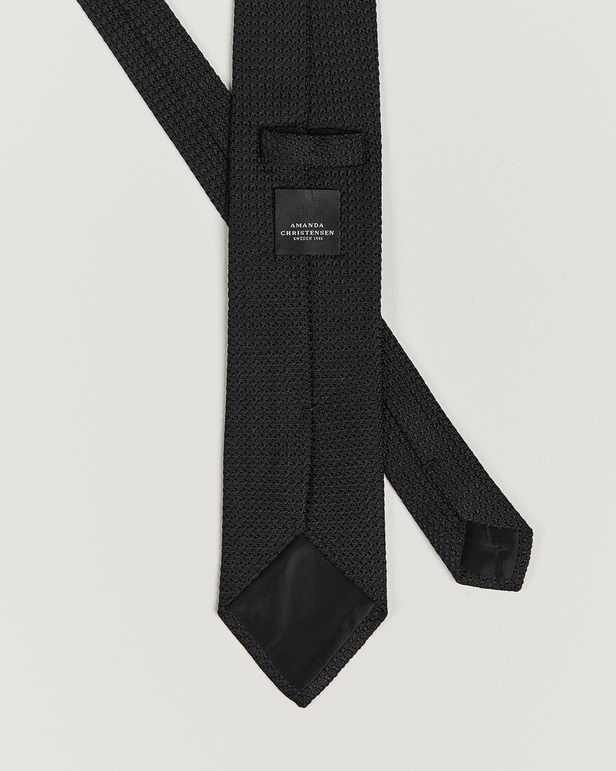 Herr | Slipsar | Amanda Christensen | Silk Grenadine 8 cm Tie Black