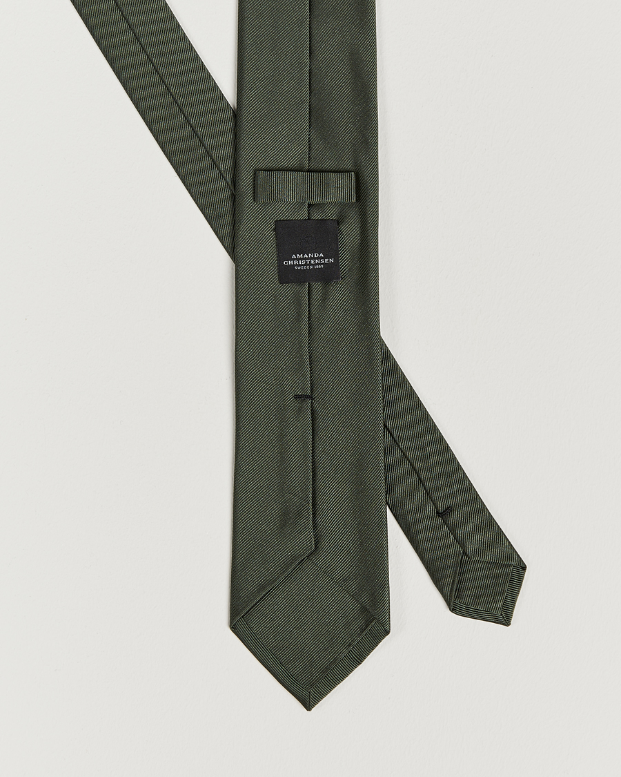 Herr | Amanda Christensen Plain Classic Tie 8 cm Olive | Amanda Christensen | Plain Classic Tie 8 cm Olive