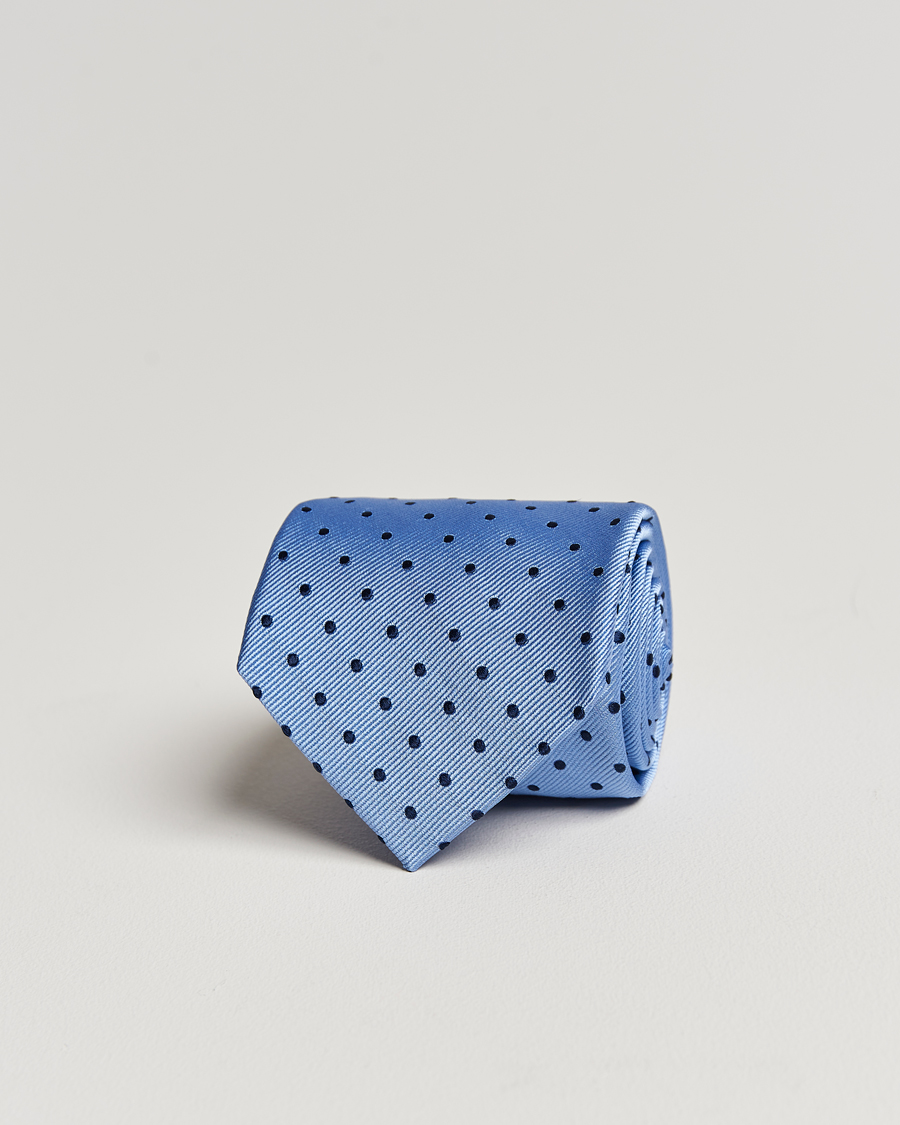 Herr | Slipsar | Amanda Christensen | Dot Classic Tie 8 cm Sky Blue/Navy