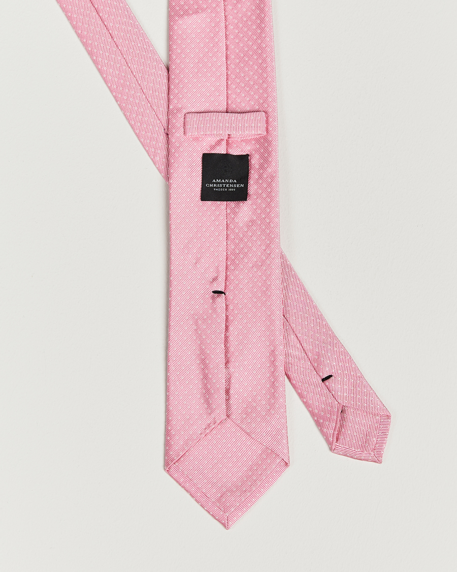 Herr | Slipsar | Amanda Christensen | Micro Dot Classic Tie 8 cm Pink/White