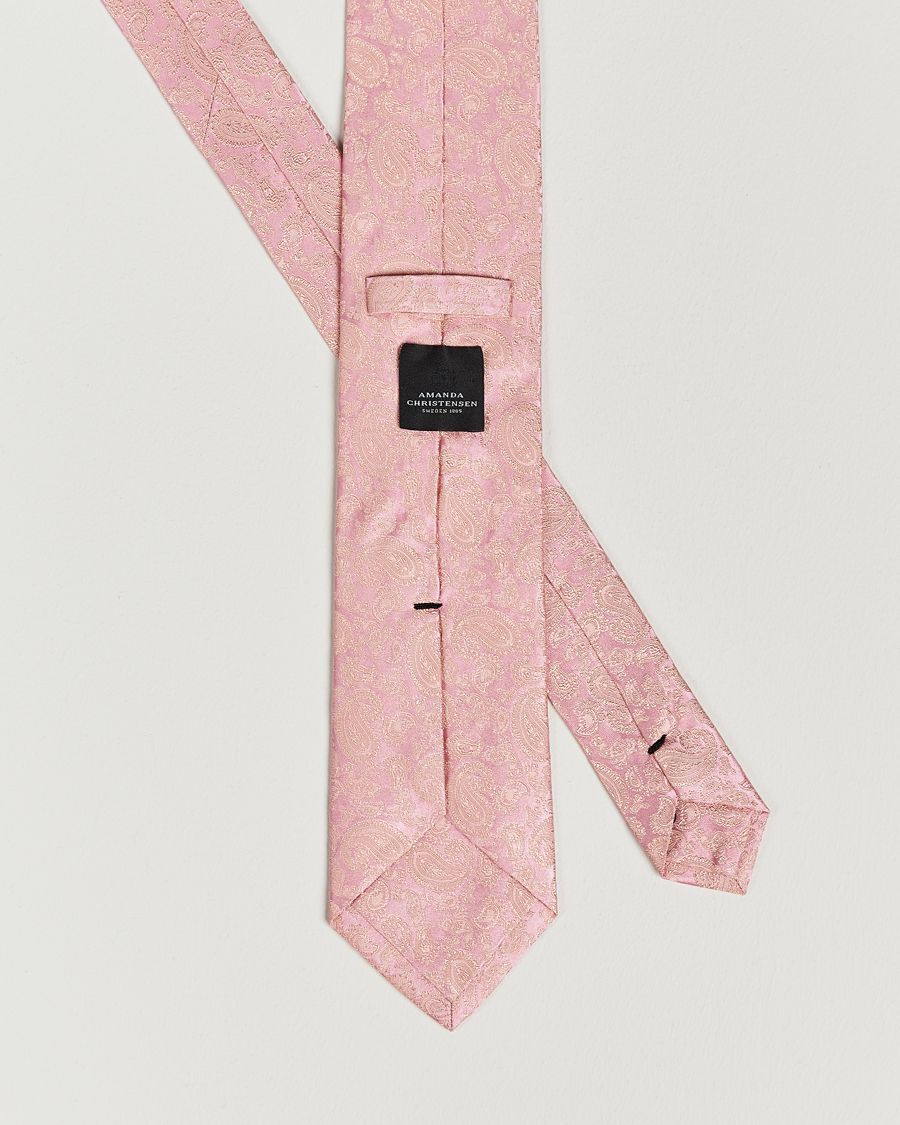 Herr | Slipsar | Amanda Christensen | Silk Tonal Paisley Tie 8 cm Powder Pink