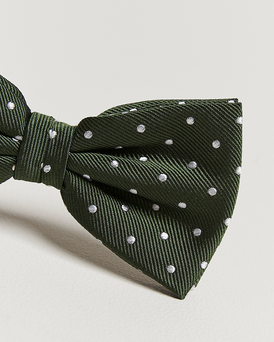 Herr | Amanda Christensen Dot Pre Tie Silk Olive/White | Amanda Christensen | Dot Pre Tie Silk Olive/White