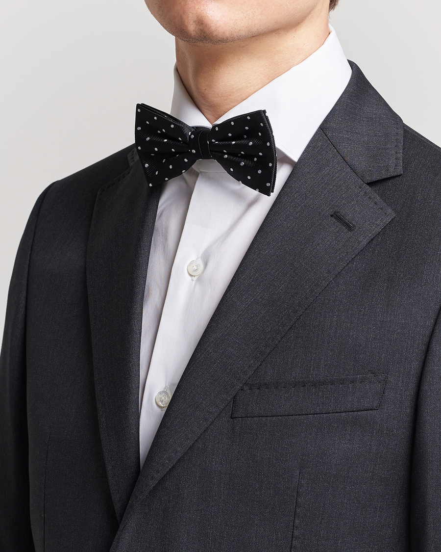 Herr | Amanda Christensen Dot Pre Tie Silk Black/White | Amanda Christensen | Dot Pre Tie Silk Black/White