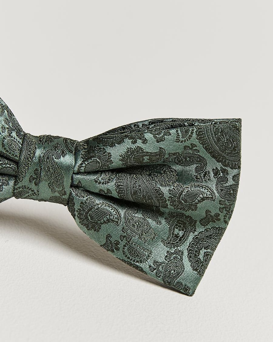 Herr | Amanda Christensen Tonal Paisley Pre Tie Silk Olive | Amanda Christensen | Tonal Paisley Pre Tie Silk Olive