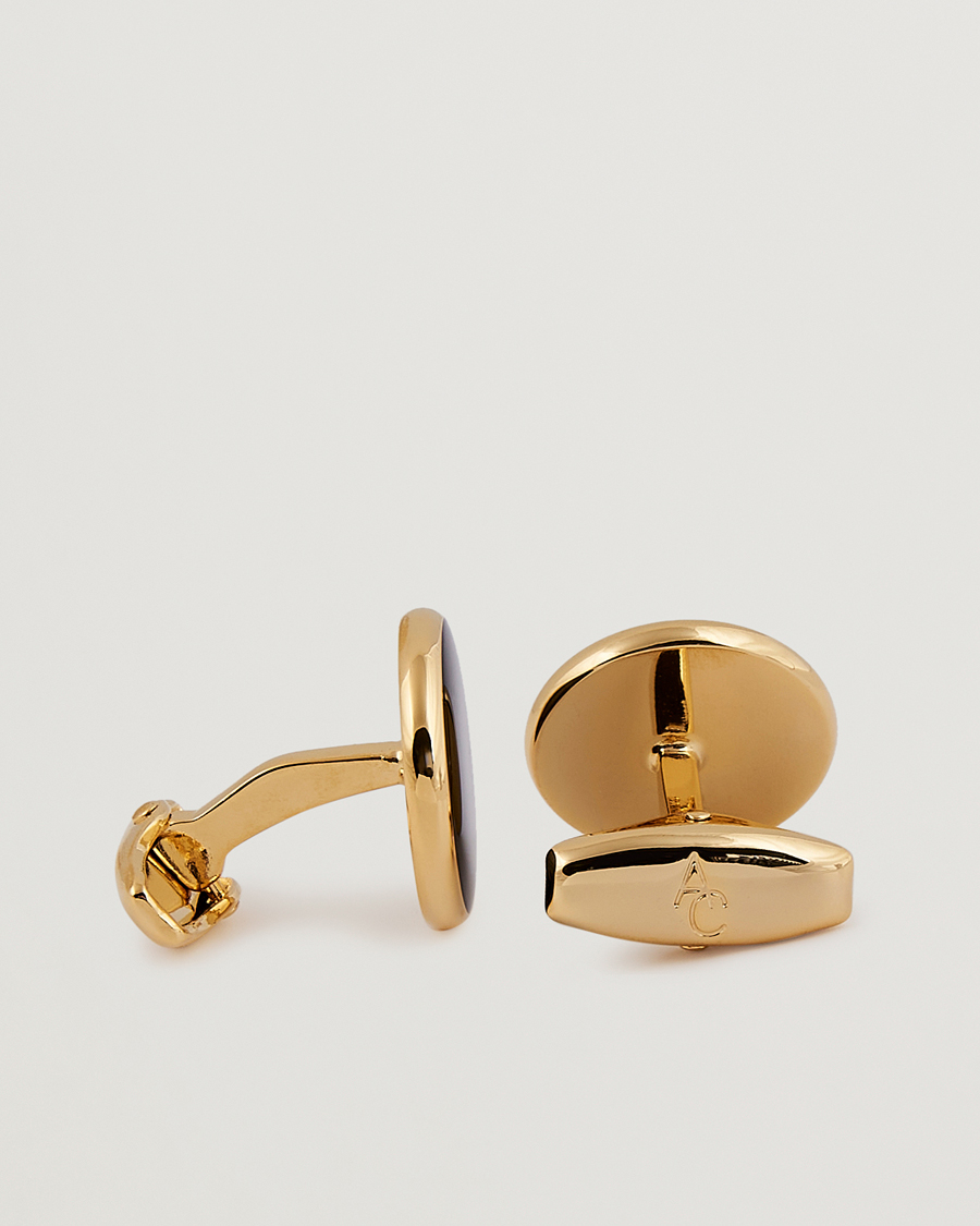 Herr | Amanda Christensen | Amanda Christensen | Cufflink & Shirt Studs Set Black/Gold