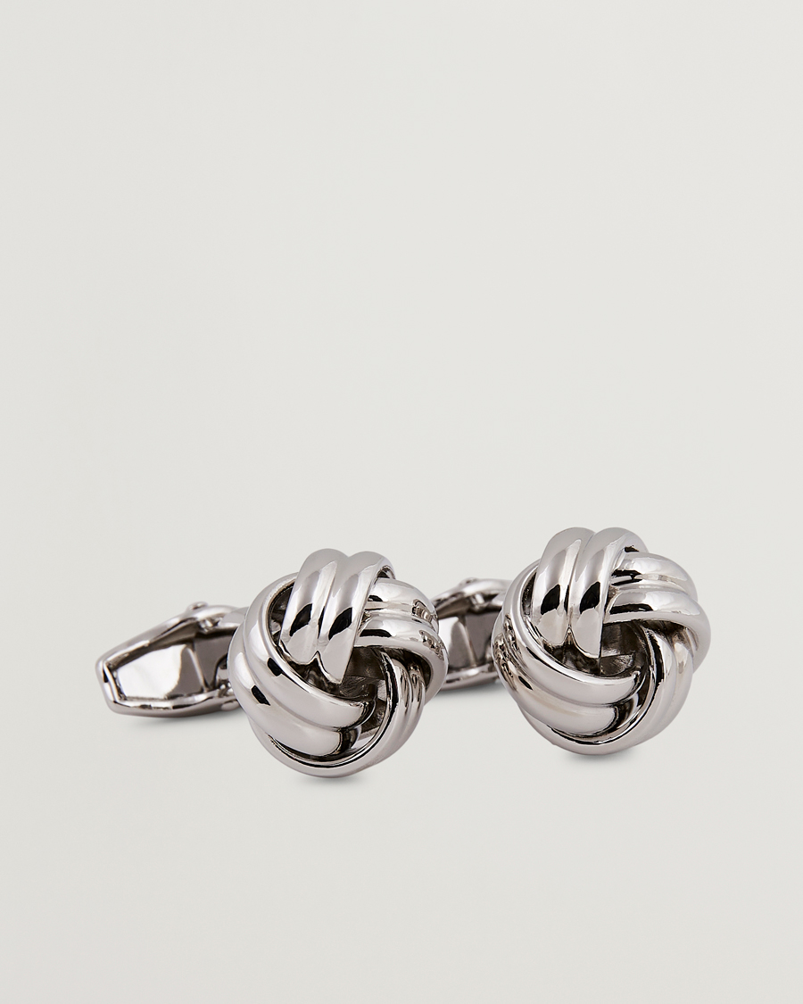 Herr | Manschettknappar | Amanda Christensen | Knot Cufflink & Shirt Studs Set Silver