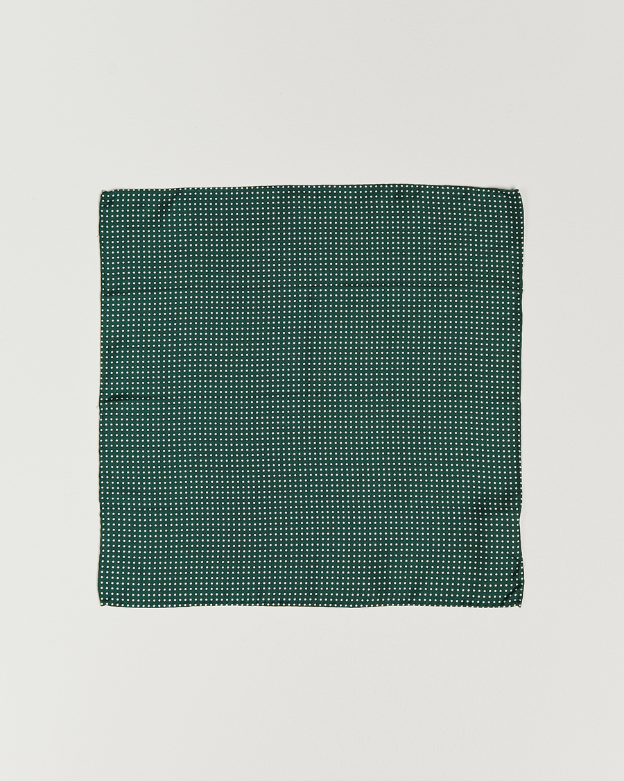 Herr | Näsdukar | Amanda Christensen | Handkerchief Dot Silk Bottle Green