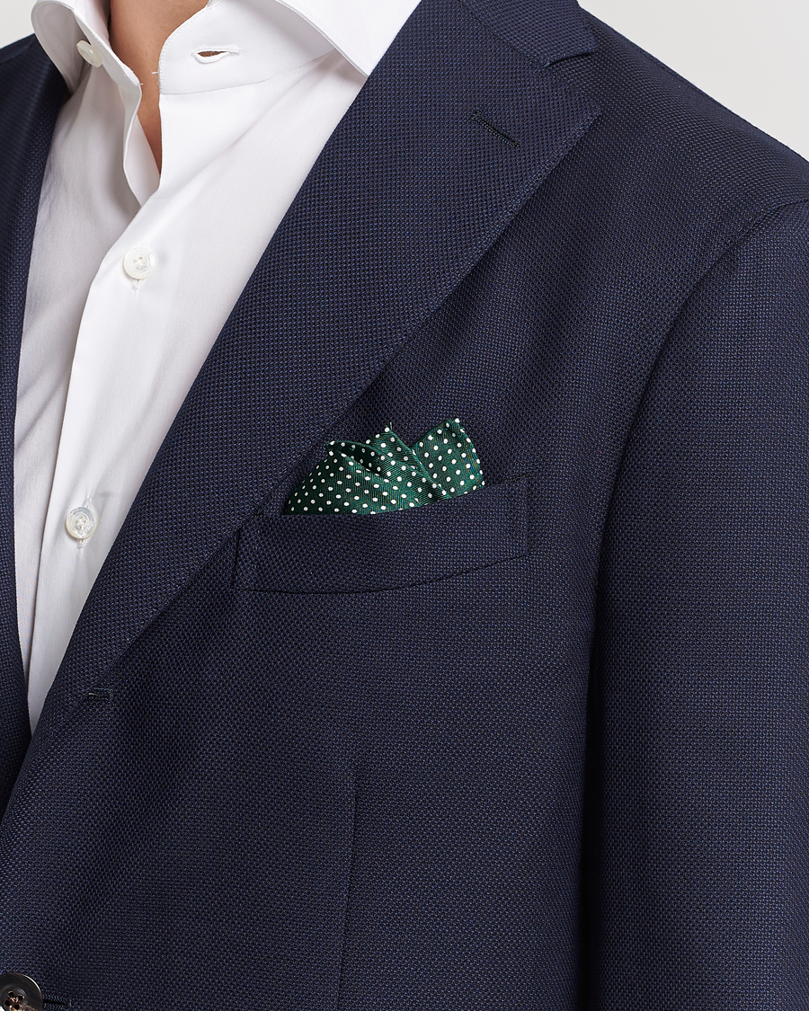 Herr | Näsdukar | Amanda Christensen | Handkerchief Dot Silk Bottle Green