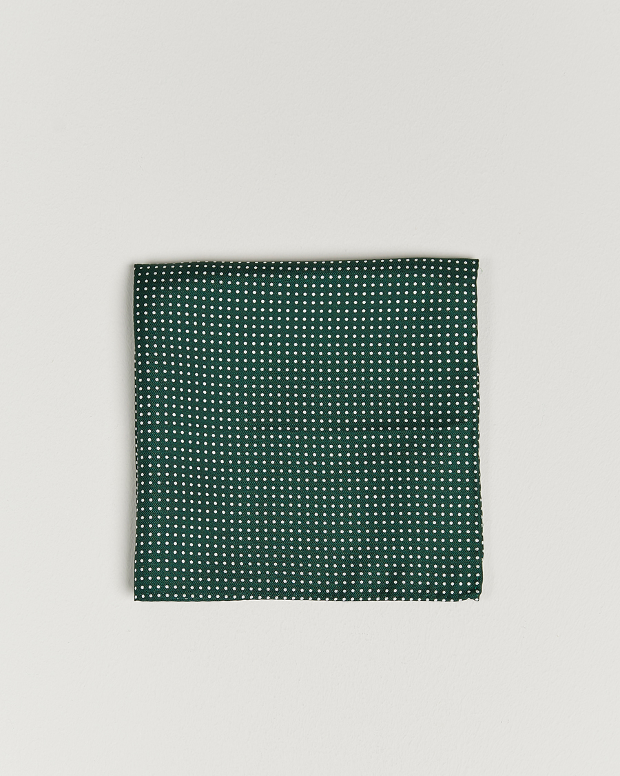 Herr | Näsdukar | Amanda Christensen | Handkerchief Dot Silk Bottle Green