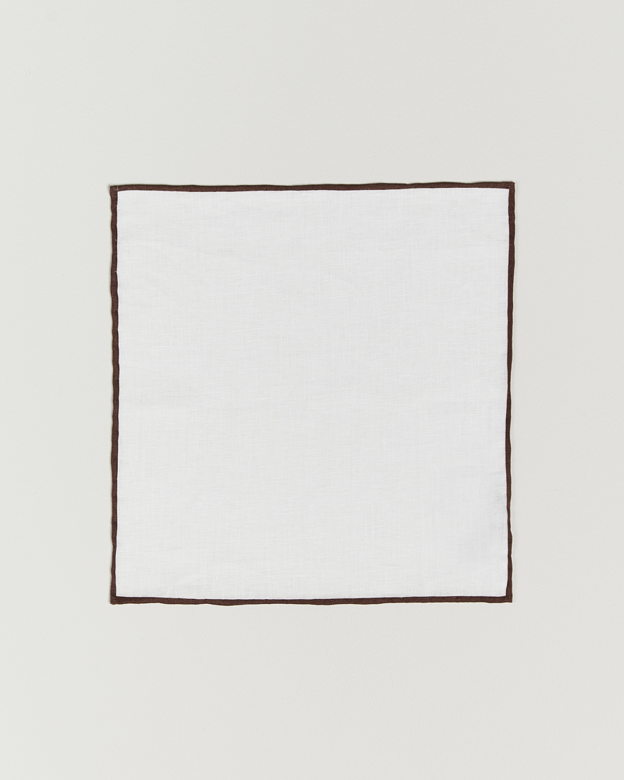 Herr |  | Amanda Christensen | Linen Paspoal Pocket Square White/Brown