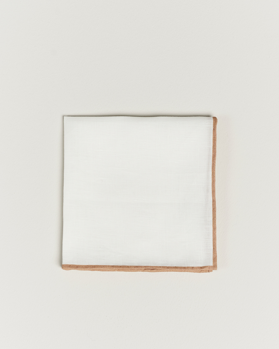 Herr | Näsdukar | Amanda Christensen | Linen Paspoal Pocket Square Sand/White