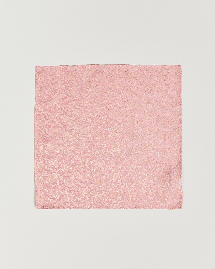 Herr | Näsdukar | Amanda Christensen | Tonal Paisley Silk Pocket Square Powder Pink