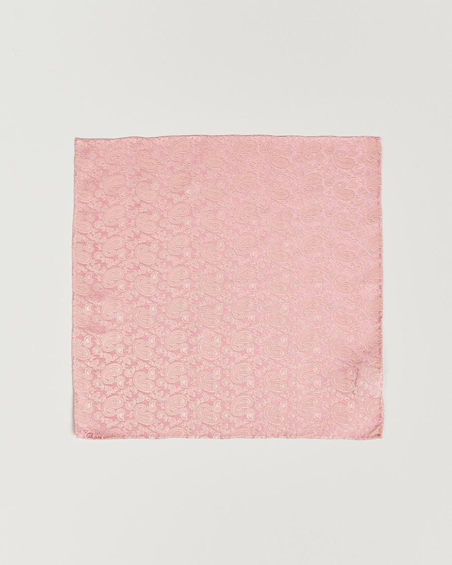 Herr | Näsdukar | Amanda Christensen | Tonal Paisley Silk Pocket Square Powder Pink