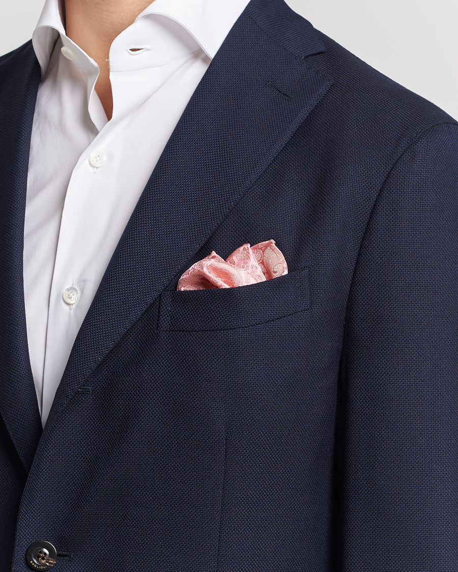 Herre | Lommeklude | Amanda Christensen | Tonal Paisley Silk Pocket Square Powder Pink