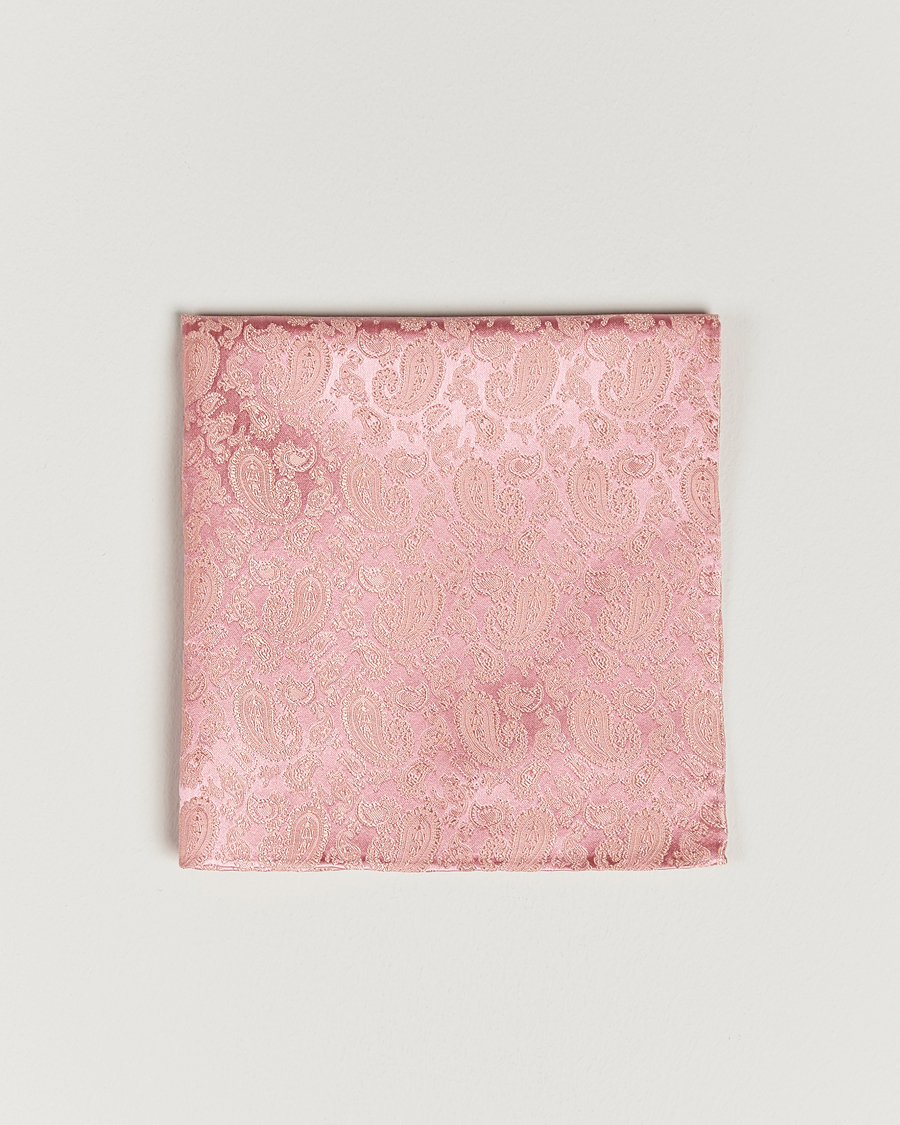 Herr | Näsdukar | Amanda Christensen | Tonal Paisley Silk Pocket Square Powder Pink