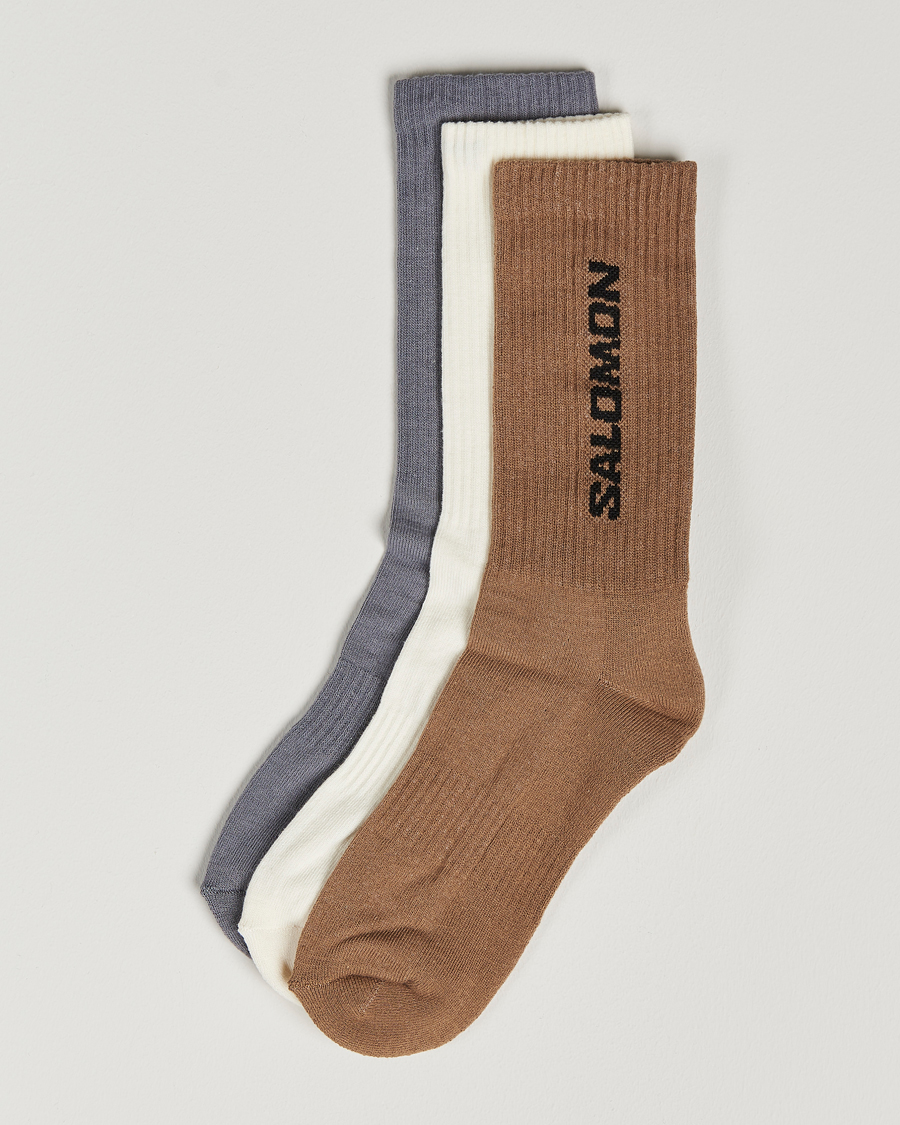 Herr | Underkläder | Salomon | Everyday Crew 3-Pack Socks Grey/White/Beige