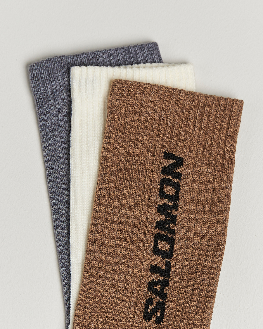 Herr | Underkläder | Salomon | Everyday Crew 3-Pack Socks Grey/White/Beige