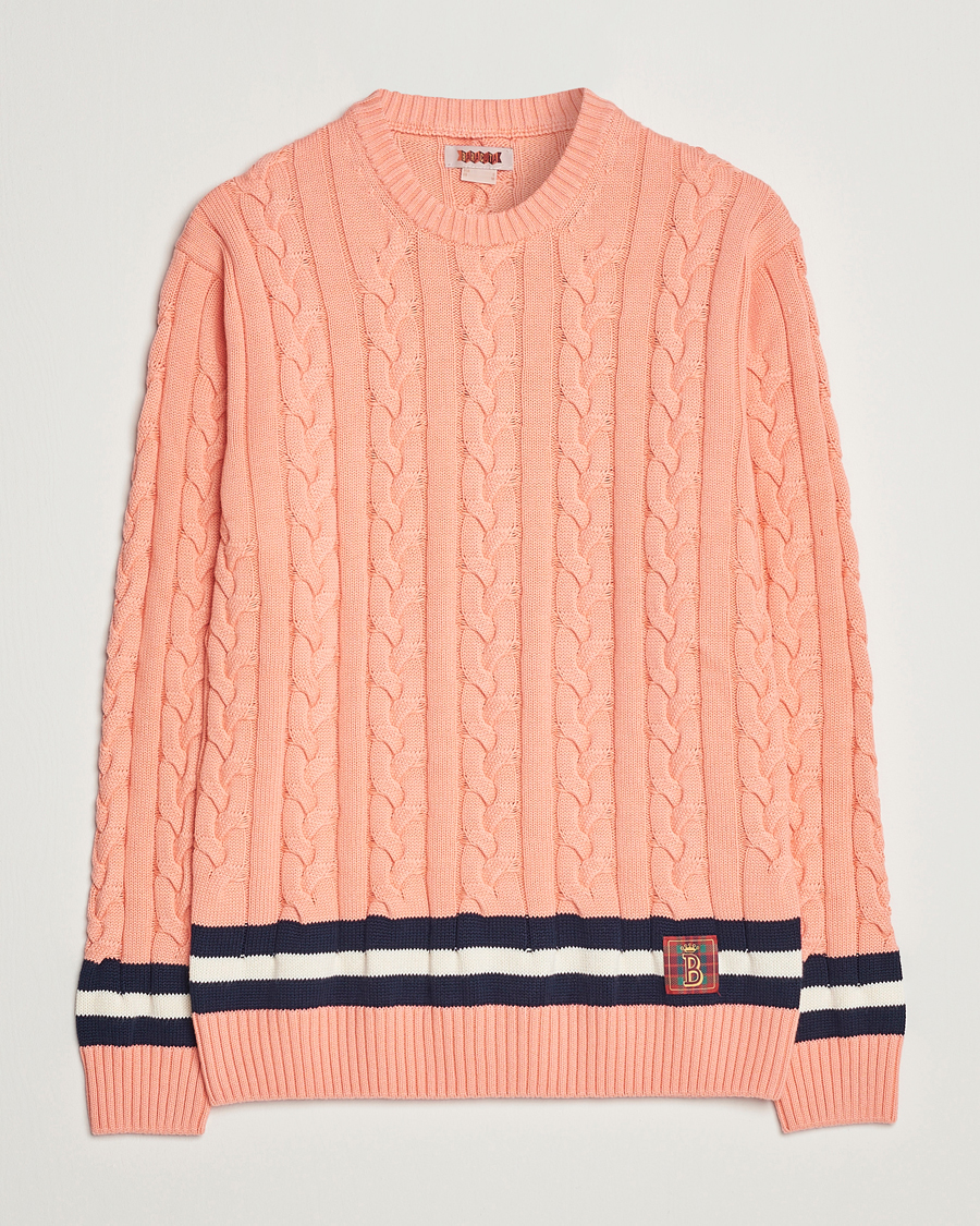 Herr | Tröjor | Baracuta | Cotton Cable Crew Neck Flamingo