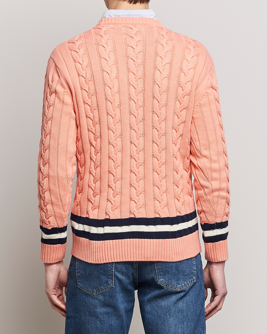 Herr | Tröjor | Baracuta | Cotton Cable Crew Neck Flamingo
