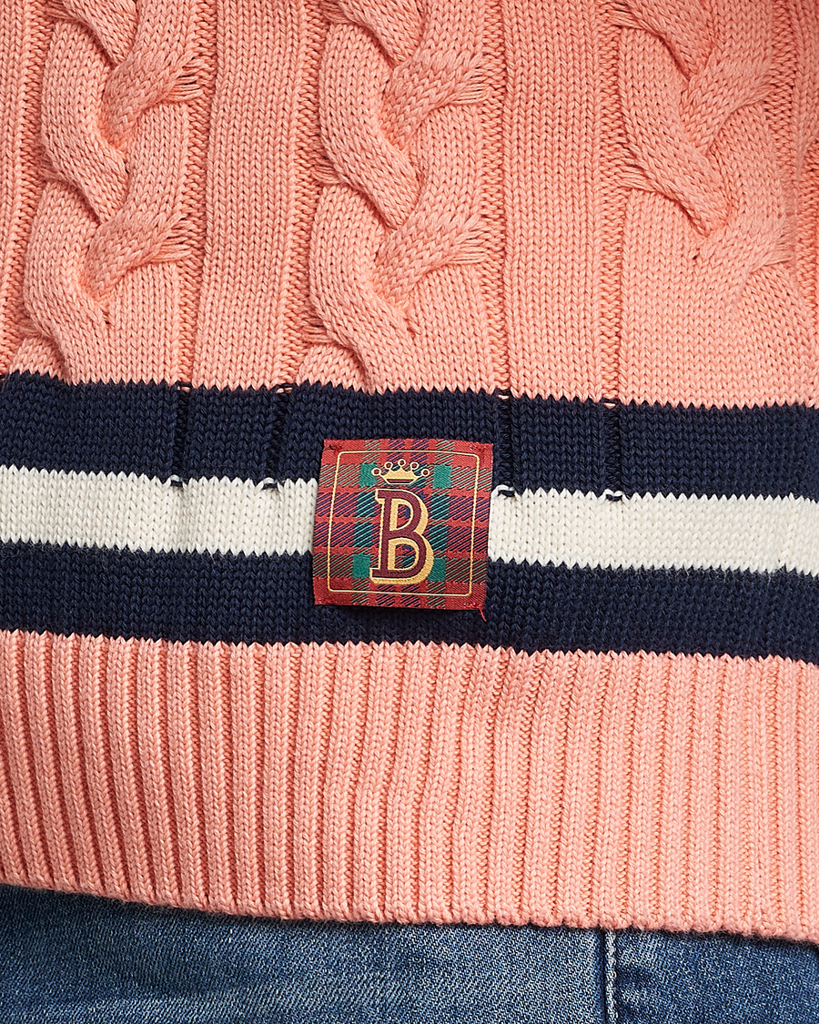 Herr | Tröjor | Baracuta | Cotton Cable Crew Neck Flamingo
