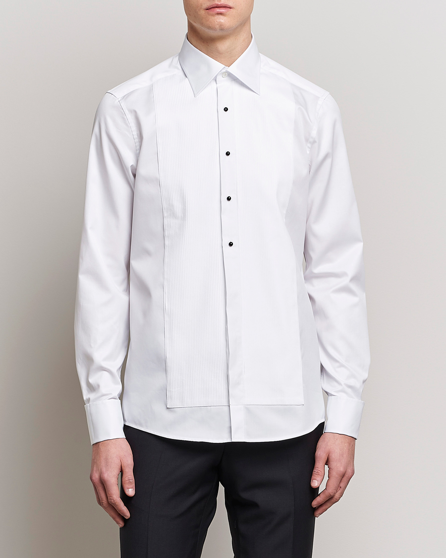 Herr | Stilsegment Formal | Stenströms | Slimline Open Smoking Shirt White